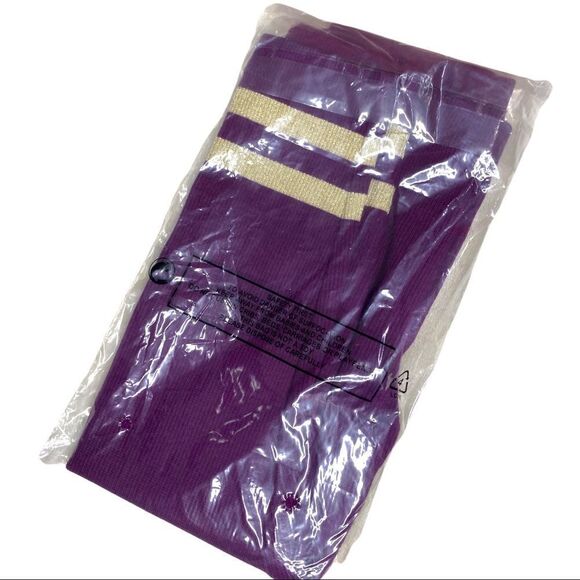 Tea Collection Sparkle Stripe Rib Baby Leggings Cosmic Berry and Gold - Picture 2 of 3